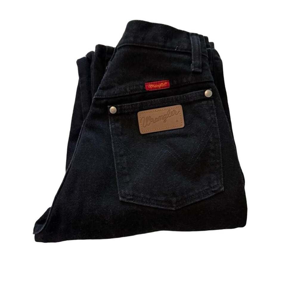 Vintage Wrangler Jeans Size  Black Cotton Denim Pants Made in USA Women’s 3 x 34